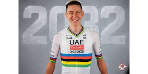 L'équipe UAE Team Emirates a prolongé le contrat de Tadej Pogačar jusqu'à la saison 2032. L'équipe UAE Team Emirates a prolongé le contrat de Tadej Pogačar jusqu'à la saison 2032.